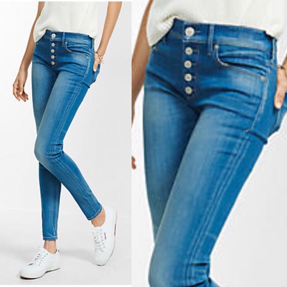 express button fly jeans
